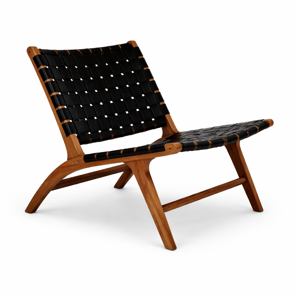 Butaca lounge de interior con estructura de madera Nero