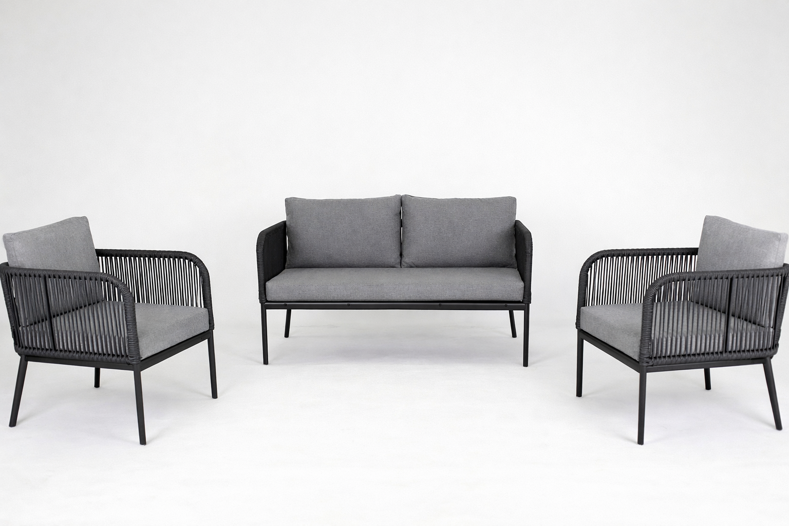 Sala de exterior de 3 piezas con tejido sintético Vara