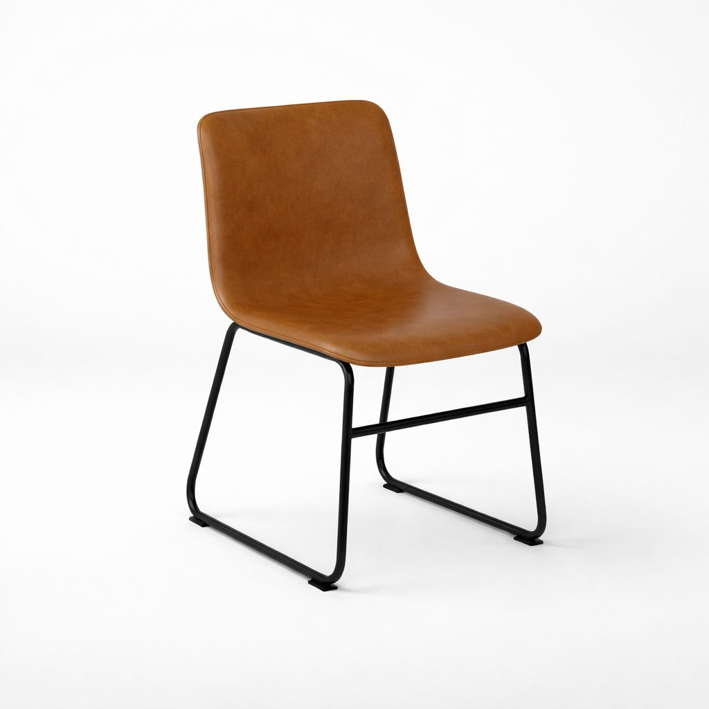 Silla de comedor tapizada con estructura metálica Calder