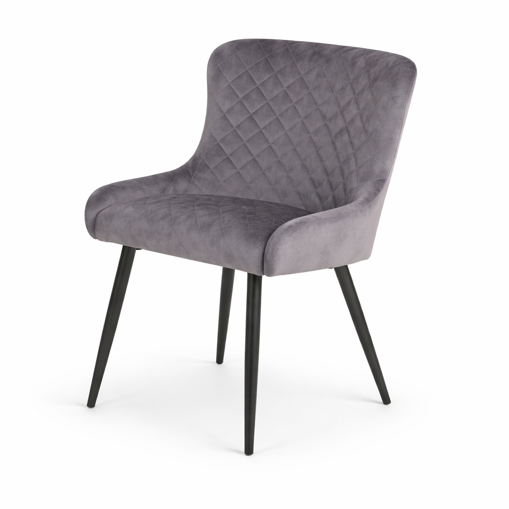 Silla de comedor tapizada con respaldo curvo Evan