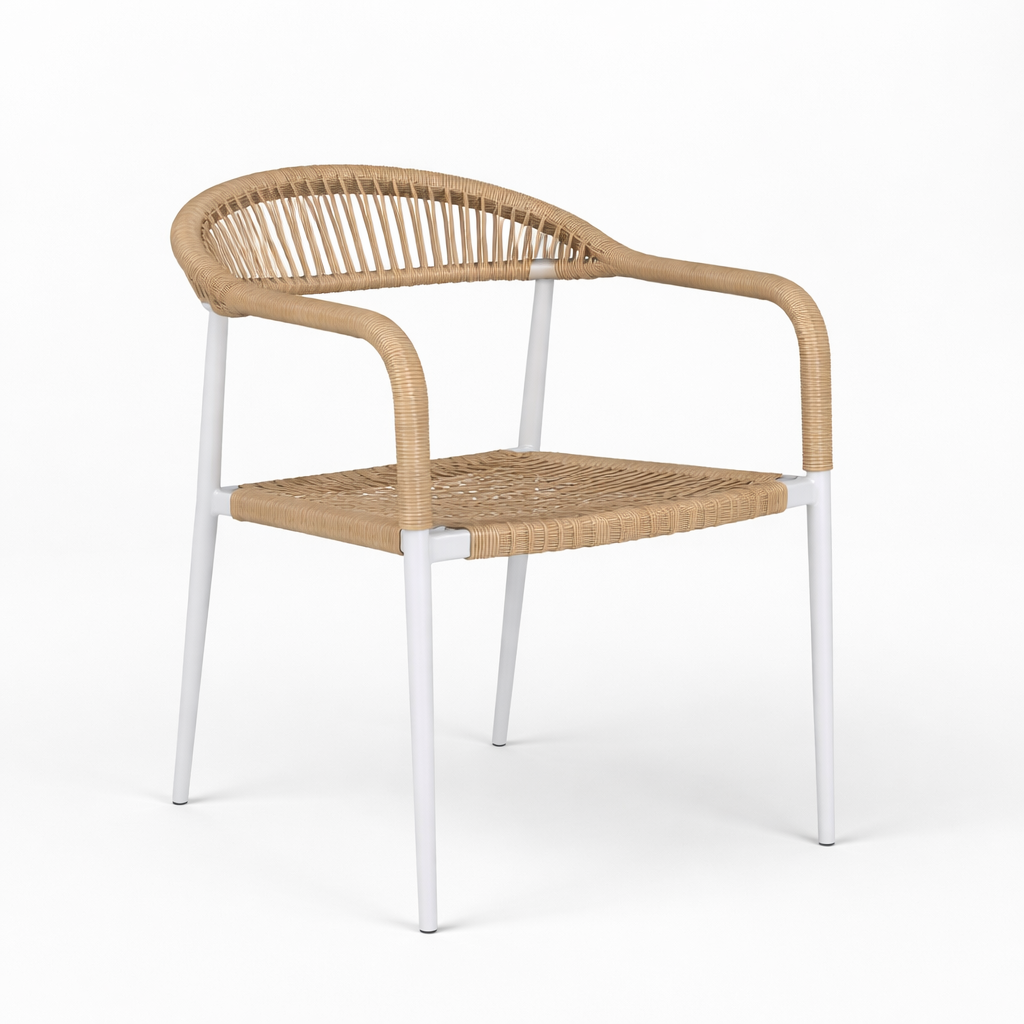 Silla de exterior y comedor de fibra sintética Lido