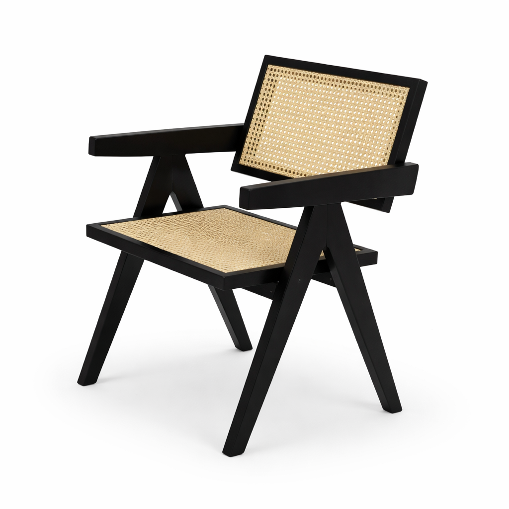 Silla de comedor con brazos y rejilla Palermo