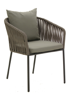 Silla de exterior con cojín y tejido sintético Brisa