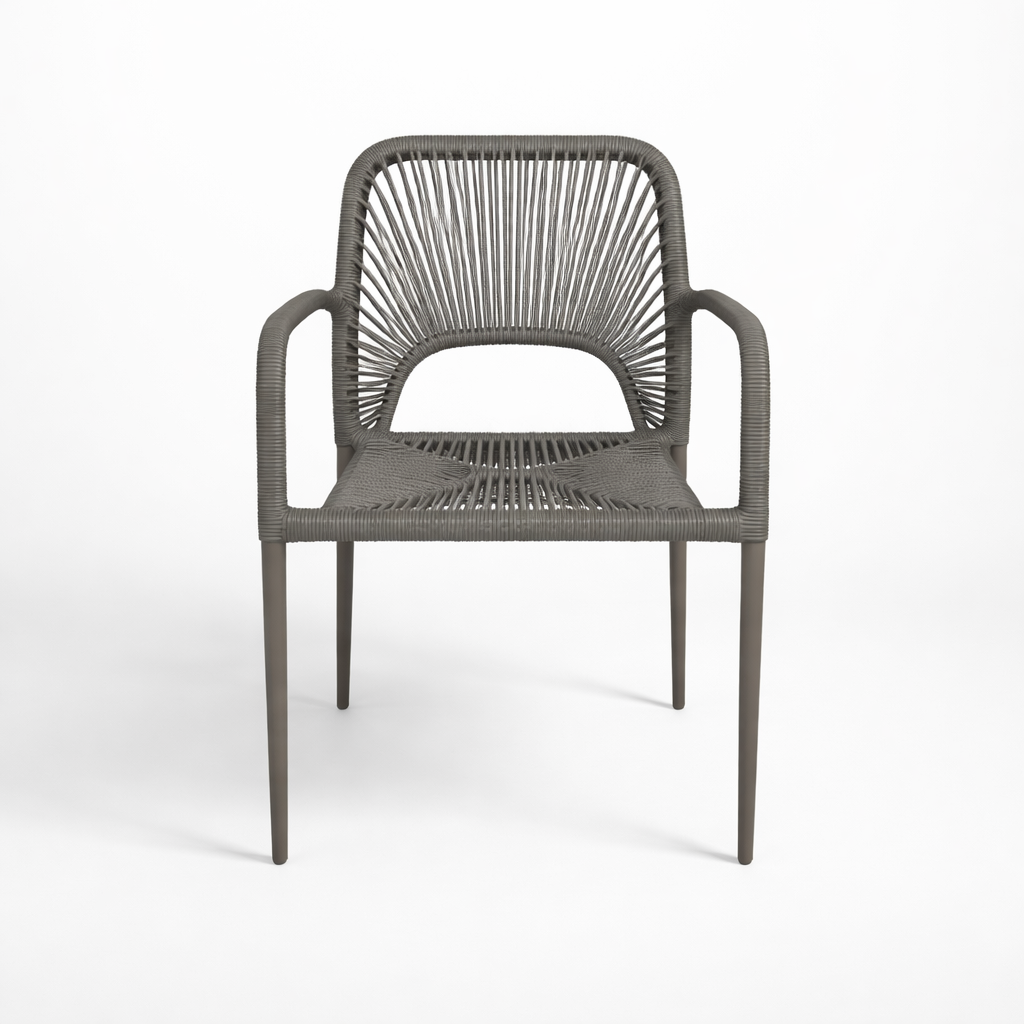 Silla de exterior con brazos y tejido sintético Savia