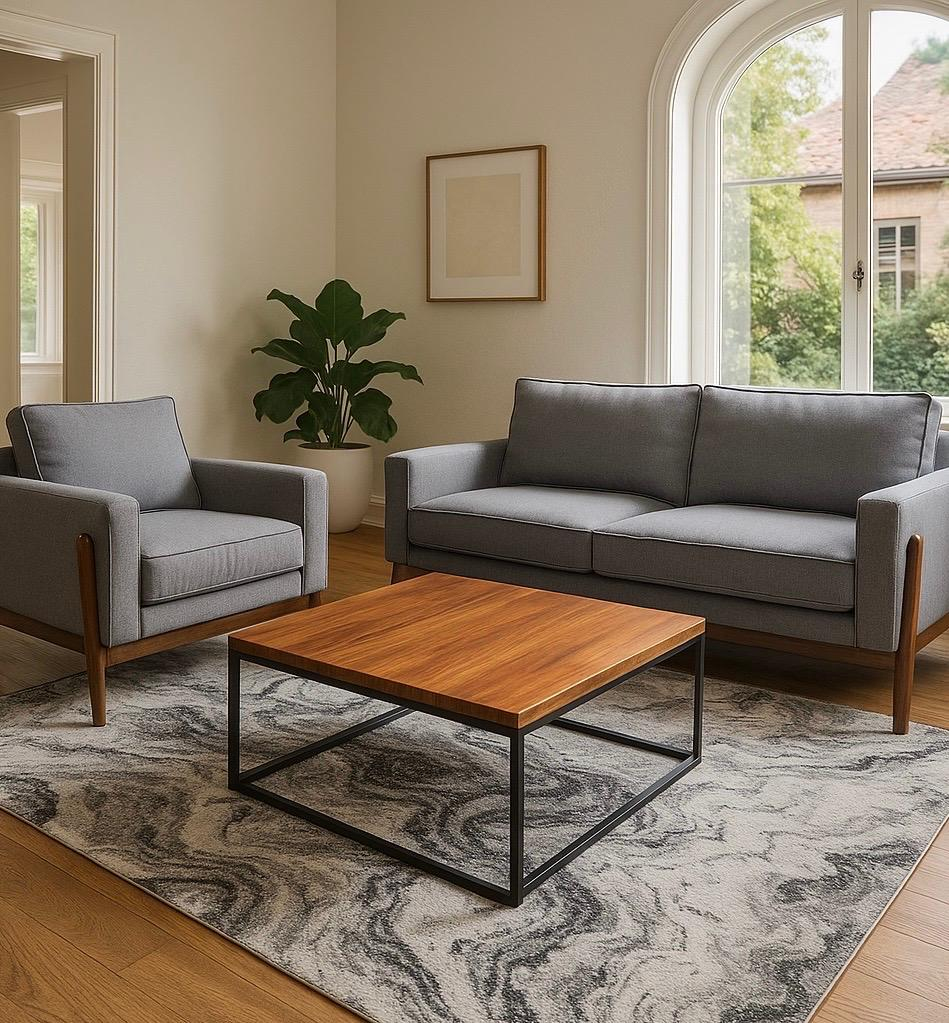 Sala completa Erlen - (Love Seat, sillón individual, tapete y mesa de centro)